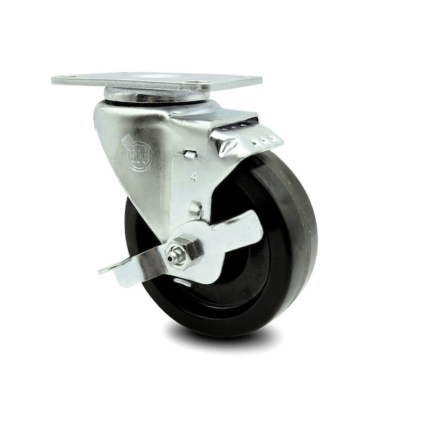 4 Inch Phenolic Wheel Swivel Top Plate Caster with Brake